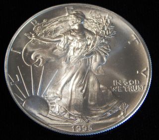 1995 American Silver Eagle Bullion Coin Rare Key Date Choice Gem Bu Nr photo