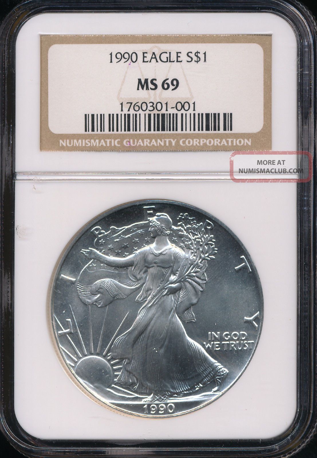 1990 Silver American Eagle Coin Ngc Ms 69 Aeg1694