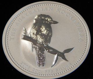 2005 Australian Silver $2 Dollar Kookaburra Coin.  999 Fine Silver 2oz Nr photo