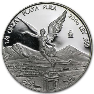 2006 1/4 Oz Proof Silver Mexican Libertad Coin - In Capsule - Sku 83955 photo