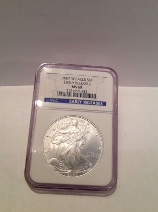 2007 - W Silver American Eagle Early Releases Ngc Ms 69 photo