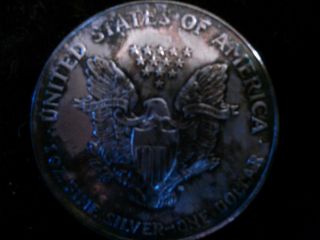 1999 American Eagle Silver Dollar - Rainbowed Colorization photo