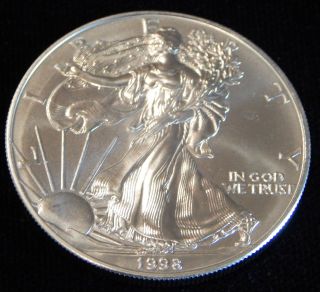 1998 American Silver Eagle Bullion Coin Rare Key Date Choice Gem Bu Nr photo