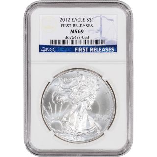 2012 American Silver Eagle - Ngc Ms69 - First Releases photo