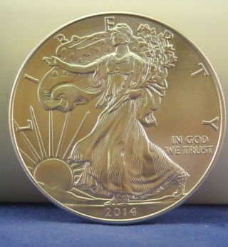2014 American Silver Eagle 1 Oz.  Coin.  999 Fine Silver 009 photo