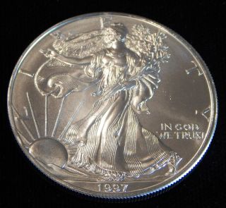 1997 American Silver Eagle Bullion Coin Rare Key Date Choice Gem Bu Nr photo