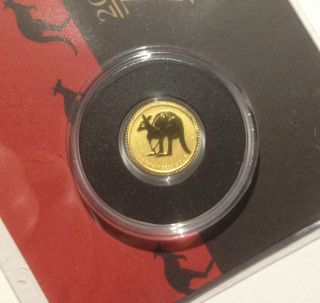 2011 Australian Kangaroo Miniature Gold Coin (0.  5 Grams) Mini Roo photo