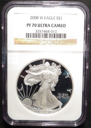 2008 - W American Silver Eagle - Ngc Pf 70 Ultra Cameo Early Release photo