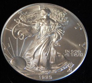 1999 American Silver Eagle Bullion Coin Rare Key Date Choice Gem Bu Nr photo