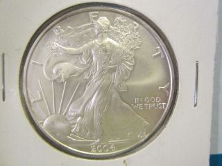 2004 Uncirculated American Silver Eagle Coin 1 Oz.  999 Silver photo