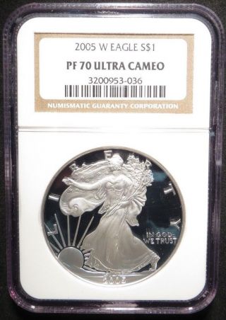 2005 - W Silver American Eagle - Ngc Pf 70 Ultra Cameo photo