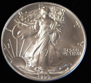 1990 American Silver Eagle Bullion Coin Rare Key Date Choice Gem Bu Nr photo