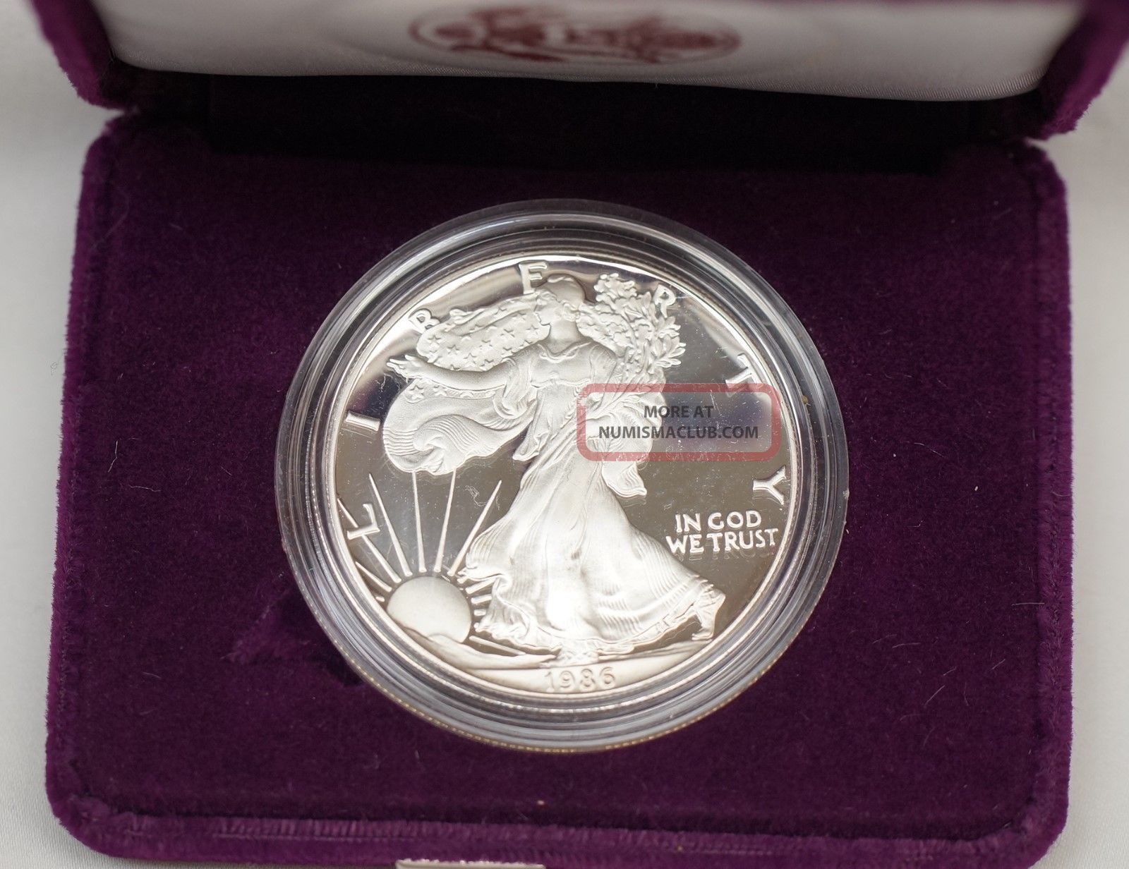 1986 - S American Eagle 1oz Fine Silver Dollar Proof $1 Coin W/
