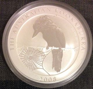 2008 Australian Kookaburra 1 Oz 999 Silver Coin photo