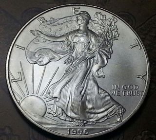 1996 Silver Eagle Dollar Coin Bu Key Date photo
