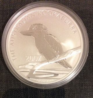 2007 Australian Kookaburra 1 Oz 999 Silver Coin photo