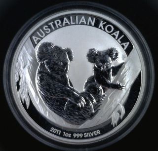 2011 Australian Koala 1 Oz.  999 Fine Silver $1 One Dollar photo
