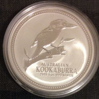 2003 Australian Kookaburra 1 Oz 999 Silver Coin photo