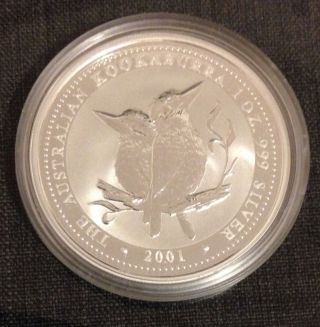 2001 Australian Kookaburra 1 Oz 999 Silver Coin photo