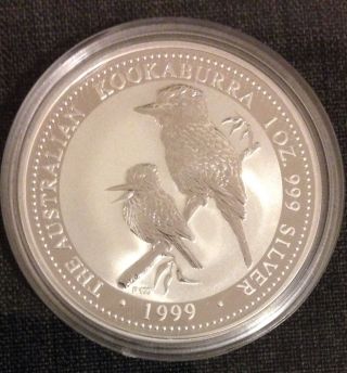 1999 Australian Kookaburra 1 Oz 999 Silver Coin photo
