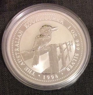 1998 Australian Kookaburra 1 Oz 999 Silver Coin photo