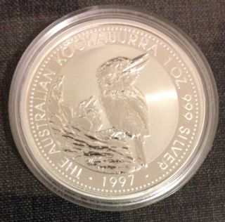 1997 Australian Kookaburra 1 Oz 999 Silver Coin photo