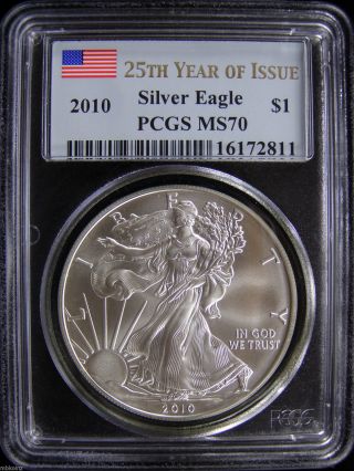 2010 American Silver Eagle Pcgs Ms70 photo