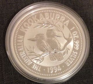 1994 Australian Kookaburra 1 Oz 999 Silver Coin photo