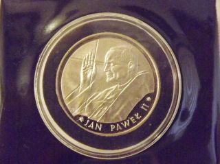 Pope John Paul Ii Proof Silver 10,  000 Zlotych Commemorative Coin W/ photo