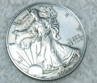 2004 Walking Liberty American Eagle 1 Oz Silver Dollar Coin photo