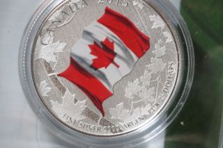 2015 $25 For $25.  9999 Silver Canada Flag Royal Canadian photo