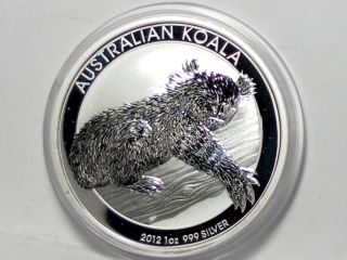 2012 1 Oz Bu Silver Australian Koala Bear $1 Coin In Perth Capsule photo