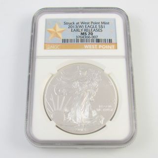 Ngc Ms70 Early Release Silver Eagle Sae $1 2013 (w) West Point | Rs photo
