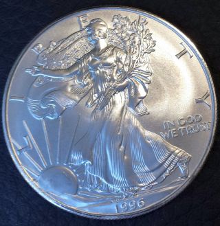 1996 Pristine American Eagle Silver Dollar Coin Uncirculated Key Year photo