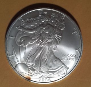 2006 Liberty American Silver Eagle.  999 Fine Silver Coin One Ounce Bullion photo