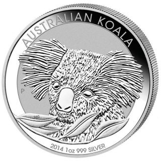 2014 1 Oz Silver Australian Koala Coin -.  999 Bullion Sku 1agaksgb - 42 photo