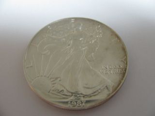 1987 Silver Eagle Dollar 1oz Us Bullion Coin American photo