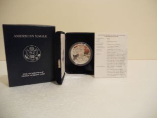 1998 Proof American Eagle Silver Dollar With photo