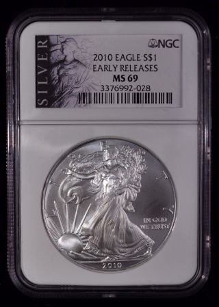 2010 Ngc Ms69 Early Releases American Eagle $1 Silver Certified 3376992 - 028 photo