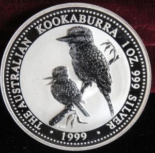 1999 Australia $1 Silver Kookaburra Bullion Coin Bu photo