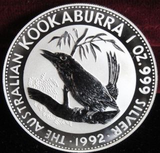 1992 Australia $1 Silver Kookaburra Bullion Coin Bu photo