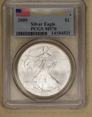 2009 Silver American Eagle Coin Pcgs Ms70 Ms 70 First Strike $105 photo