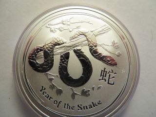 2013 Australian,  1 Oz Silver,  Year Of The Snake,  Perth, .  999 Fine,  Unc. photo