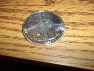 1990 1 Oz.  Fine Silver Liberty Walking American Silver Eagle Dollar Coin photo