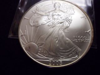 Unc 2005 Silver American Eagle Dollar Us Coin 1 Oz One Ounce.  999 Silver photo