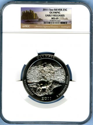 2011 5 Oz Silver 25c Olympic,  Ngc Ms 69,  Early Release,  America The photo