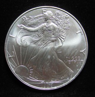 1996 Silver American Eagle 1 Oz.  Bullion Coin.  999 Fine W/ Airtite Case 121103 photo