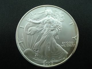 2005 Unc.  American Eagle Silver Dollar $1 Coin Silver Bullion photo