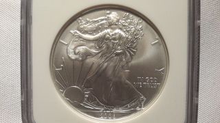 2008 W Burnished American Silver Eagle Ngc Ms 70 (w) photo