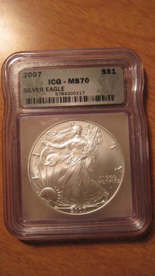 2007 Silver Eagle Icg Ms70. photo